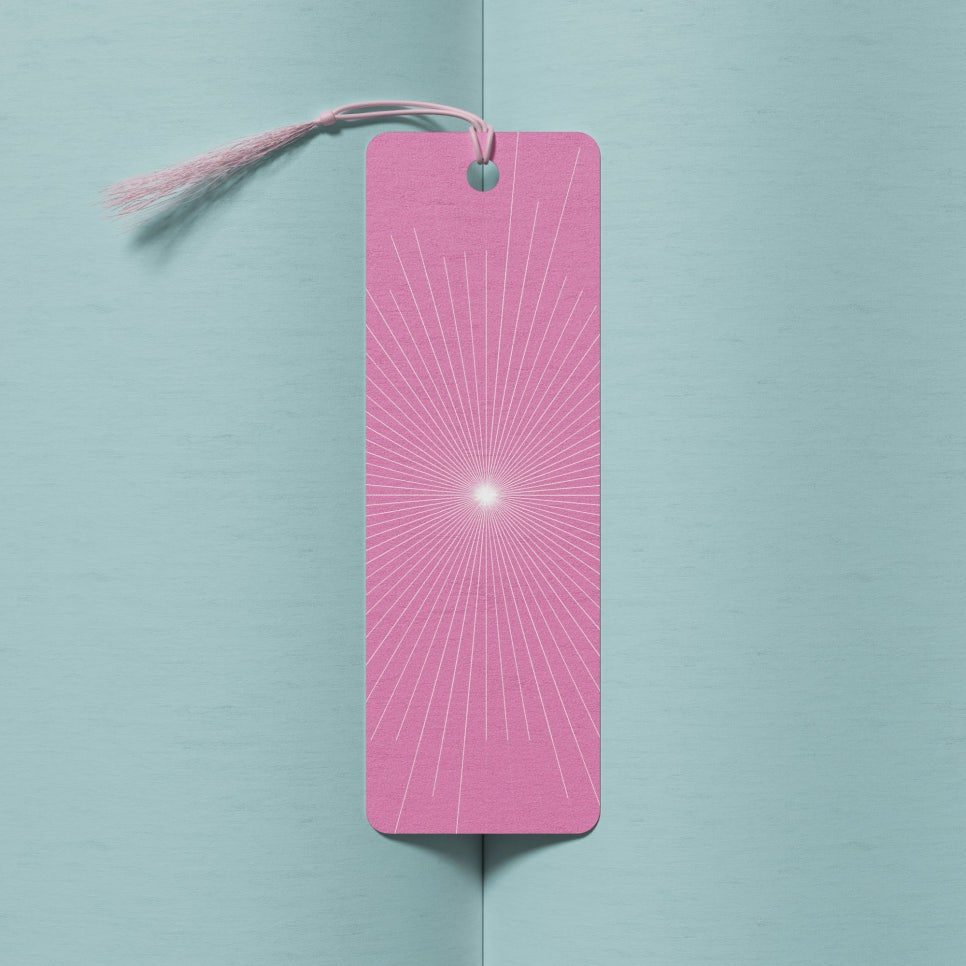 분홍빛 방사형 패턴의 찬양 축제 기념 책갈피