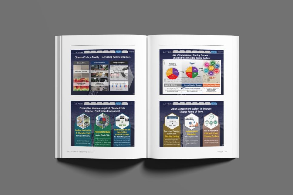 그라데이션 블루 보고서 표지 디테일