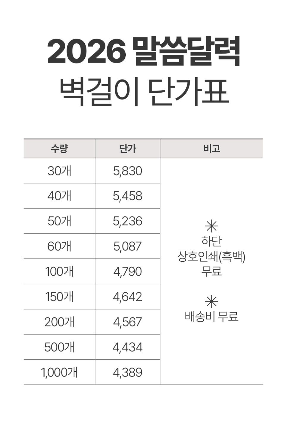 교회 사무실에 걸린 말씀달력 연출