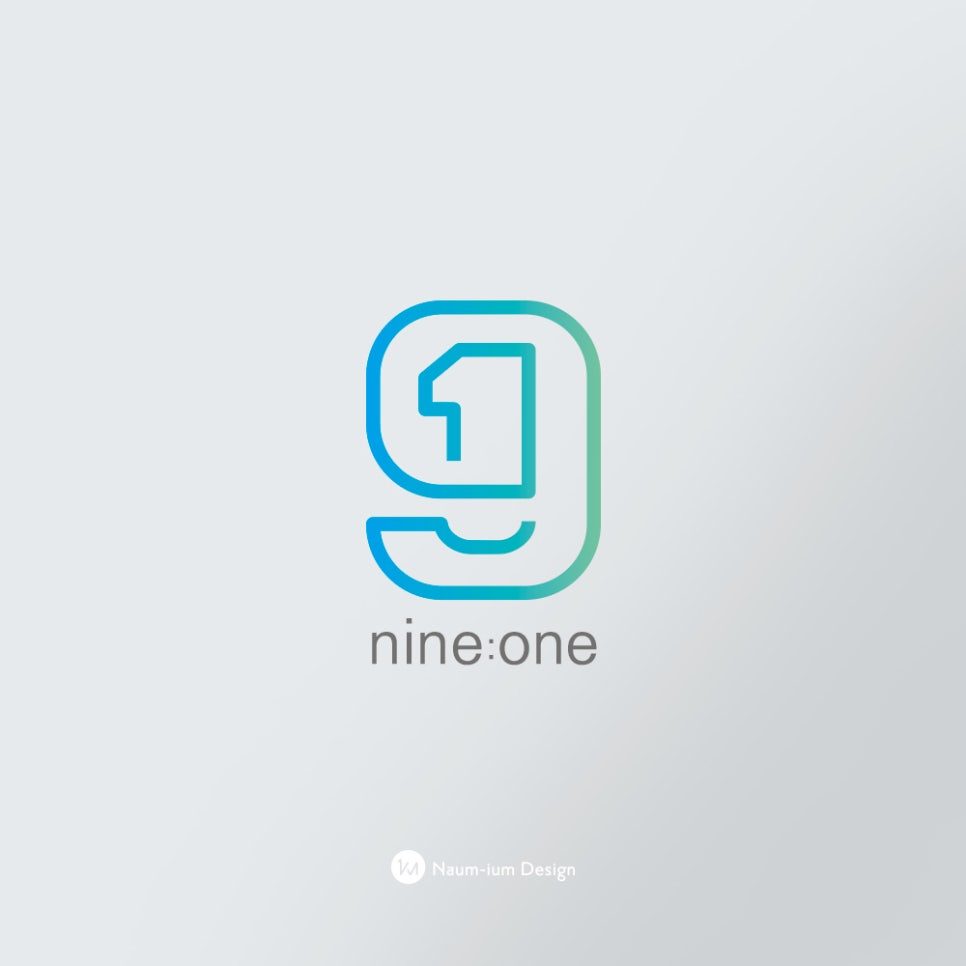 9와 1을 엮은 라인 그래픽 심볼