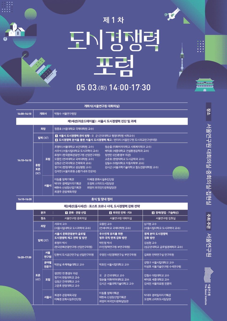 서울연구원 제1회 도시경쟁력 포럼 포스터 디자인