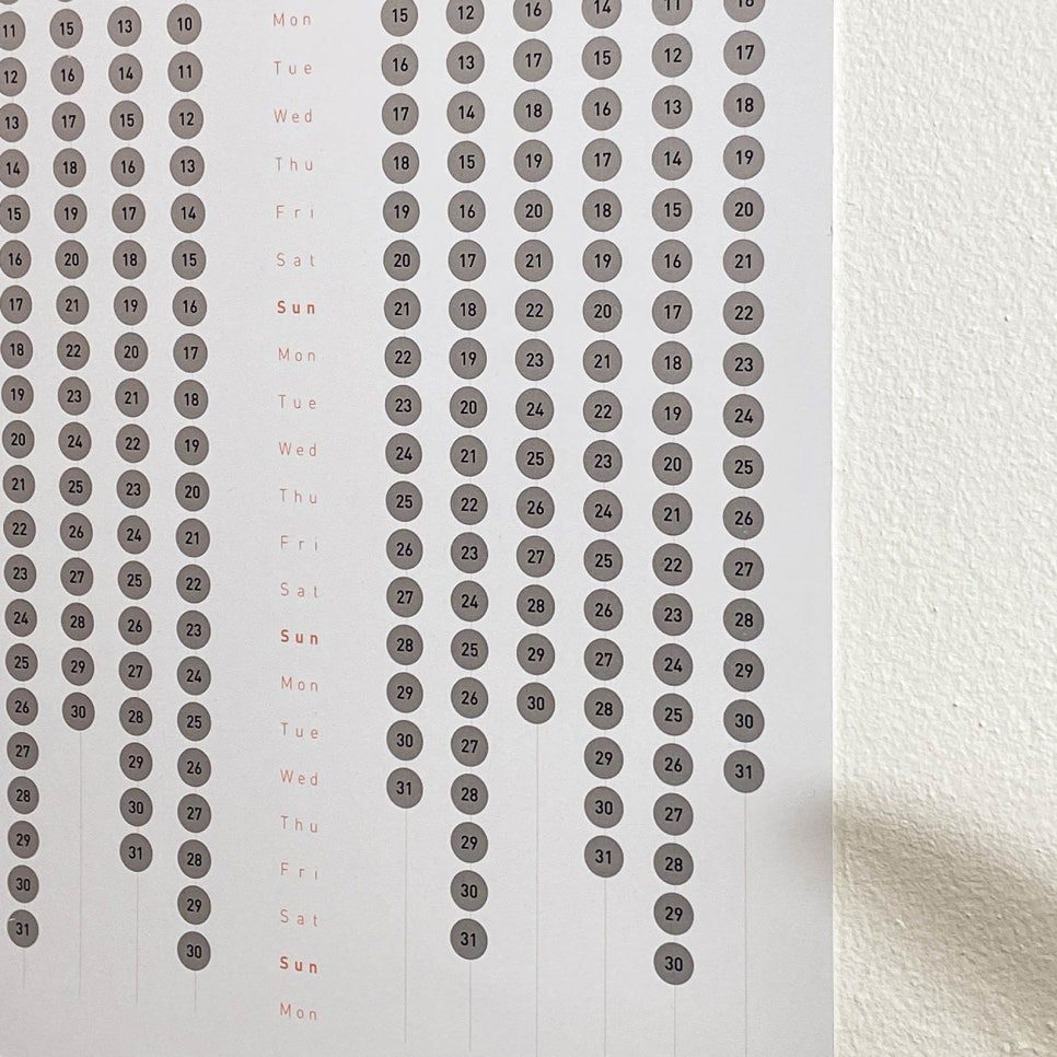 벽에 걸어둔 성경읽기 스크래치 달력