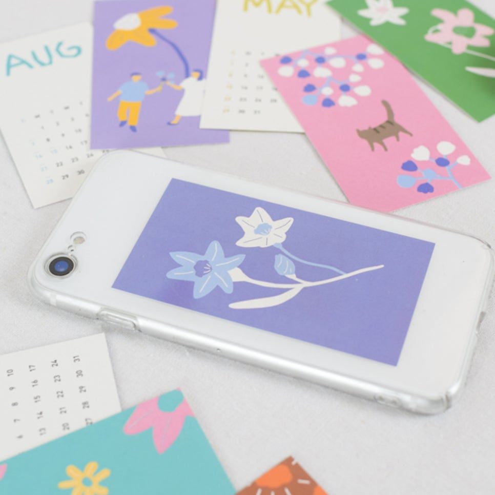 파스텔톤 꽃 일러스트 엽서