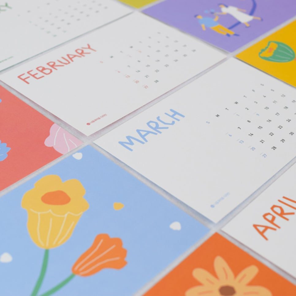 꽃길을달력 엽서 세트 펼침