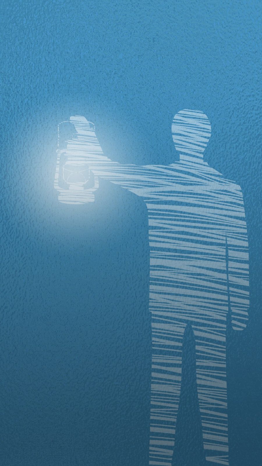 원미교회 표어 디자인 등불을 켜고 서 있는 사람