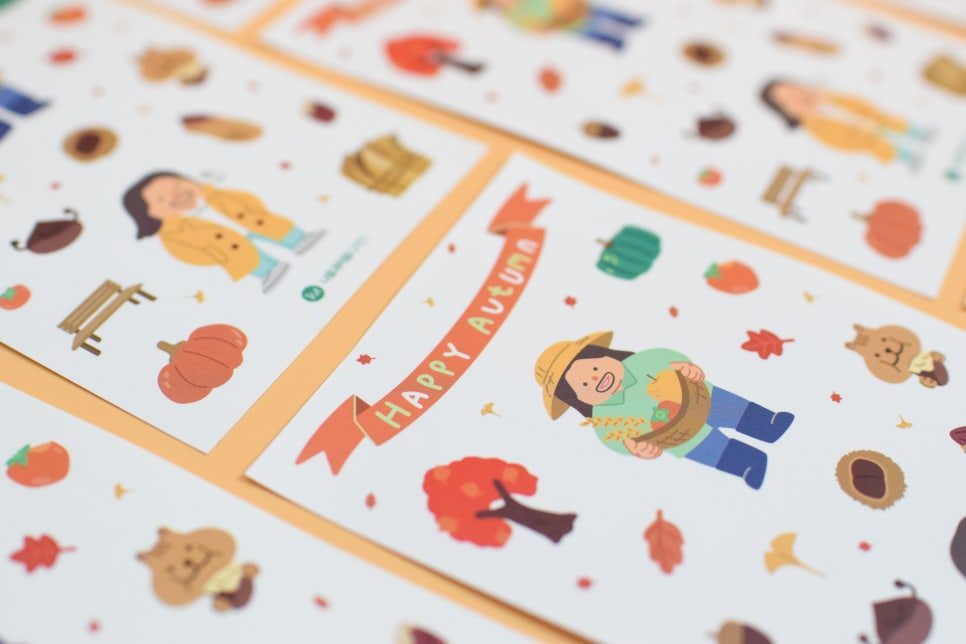 가을 바람에 옷깃이 펄럭이는 예수님 스티커