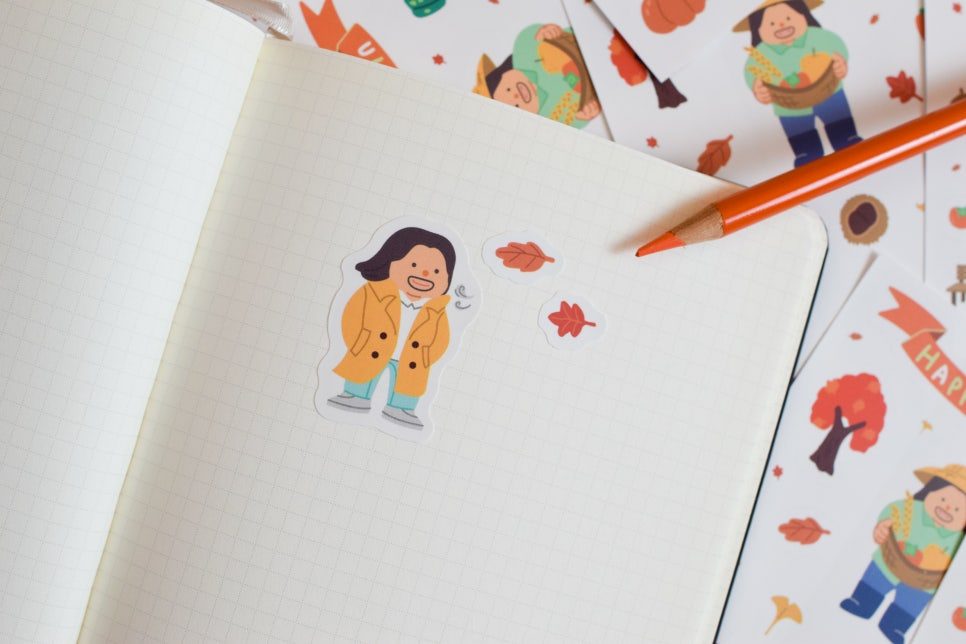 단풍과 다람쥐 크리스천 스티커