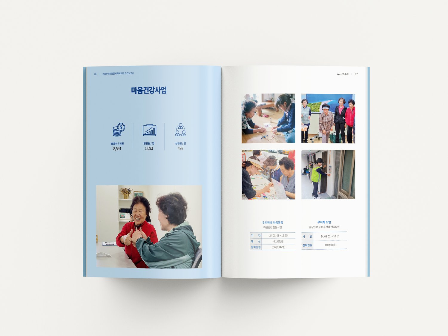 대청종합사회복지관 2024 연간보고서 — 마음건강사업 인포그래픽 내지